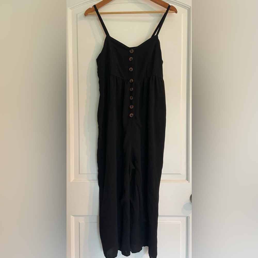 Urban Outfitters Black Buttoned Jumpsuit